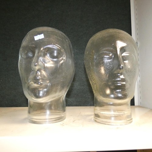 4043 - 4 vintage glass heads (one shelf)