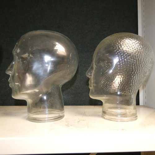 4043 - 4 vintage glass heads (one shelf)