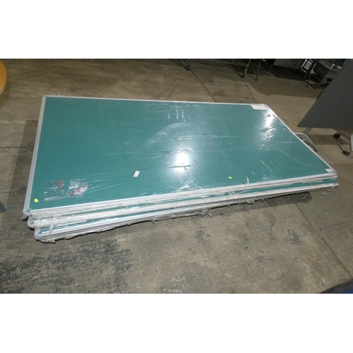 2252 - 10 x green pin boards each at approx 240 x 120cm. Please note that some have missing / damaged edges