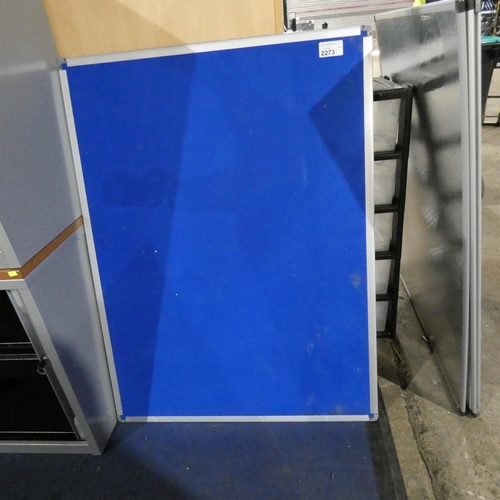 2273 - 2 x dry wipe boards and 1 x pin board - all 3 approx 120 x 90cm