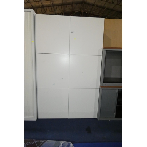 2276 - A large white 6 door storage cabinet approx 120 x 41cm x 193cm high