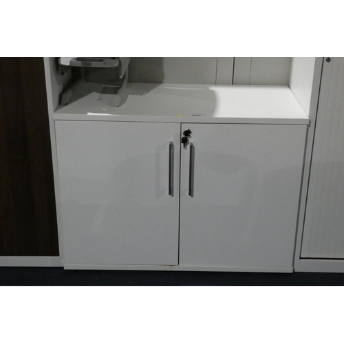 2279 - A white two door cabinet approx 100 x 50 x 73cm high