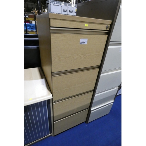 2299 - A wood effect 4 drawer filing cabinet