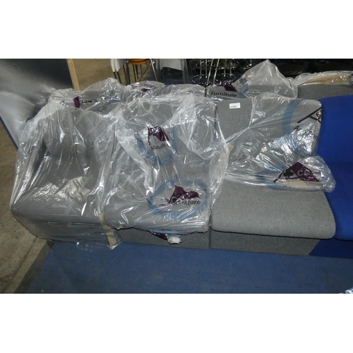 2305 - 3 x grey upholstered reception seats