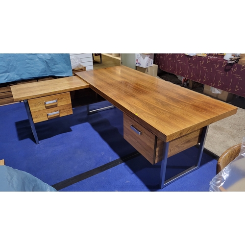 4309 - Vintage Gordon Russell Rosewood Veneered GR Series 1 Desk & return with Chrome Details from the Pres... 