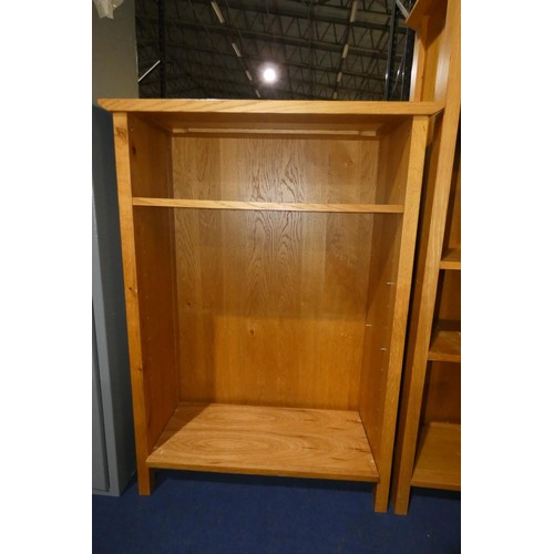 2336 - 1 x wooden open front shelf unit approx 75 x 33 x 123cm high