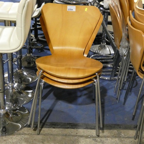 2354 - 3 x bentwood stacking chairs