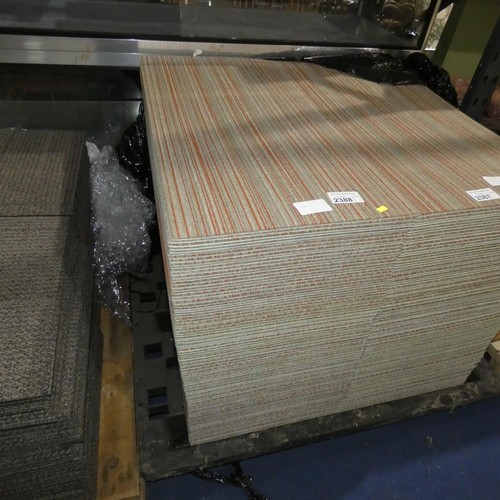 2388 - A quantity of approx 100 x large grey, white and orange striped carpet tiles by Shaw Ecologix each a... 