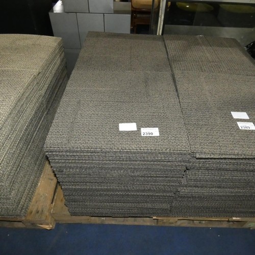 2390 - A quantity of approx 200 x dark coloured carpet tiles by Furrows each approx 50 x 50cm