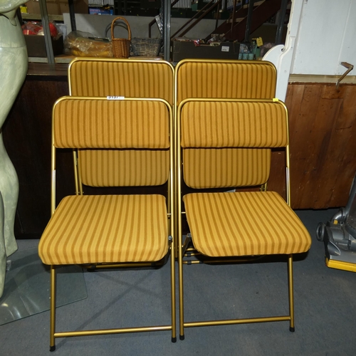 3137 - 4 x matching vintage folding chairs made in France by Lafuma