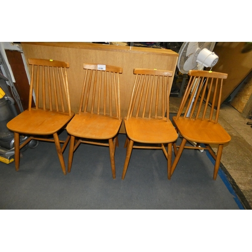 3140 - 4 x vintage wooden dining chairs