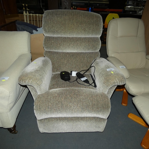 3142 - A Sherborne electric reclining armchair supplied with a 240v mains power supply and a wired remote c... 