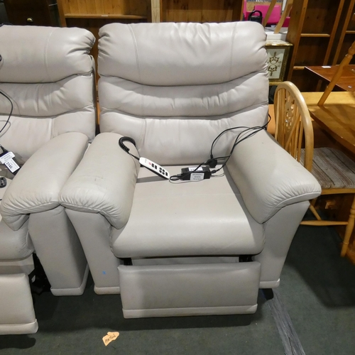 3147 - A G-Plan electric reclining armchair supplied with a 240v mains power supply and a wired remote cont... 