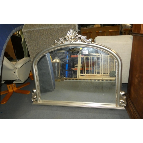 3162 - An over mantle mirror approx 120cm wide