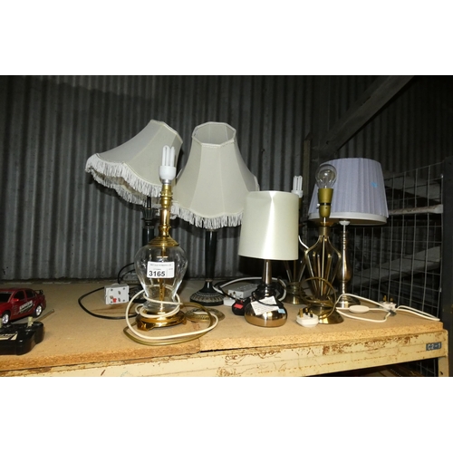 3165 - 7 x various table lamps 240v (Trade)