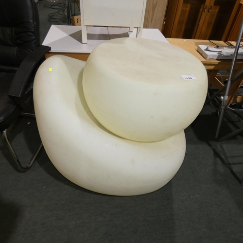 3190 - A modern style designer chair and foot stool with built in LED lights by Pentium Lighting. Please no... 