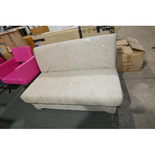 3197 - A light upholstered sofa bed approx 150cm wide