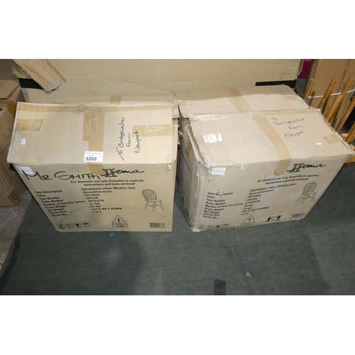 3200 - 6 x spindle back Windsor dining chairs. Supplied in two boxes and requires assembly