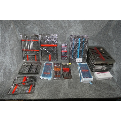 3243 - A quantity of various Hu-Friedy dental instrument sets in stainless steel folding cases