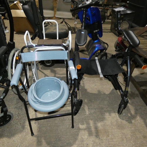 3055 - An Up-Walker walking aid, a commode chair and a shower chair