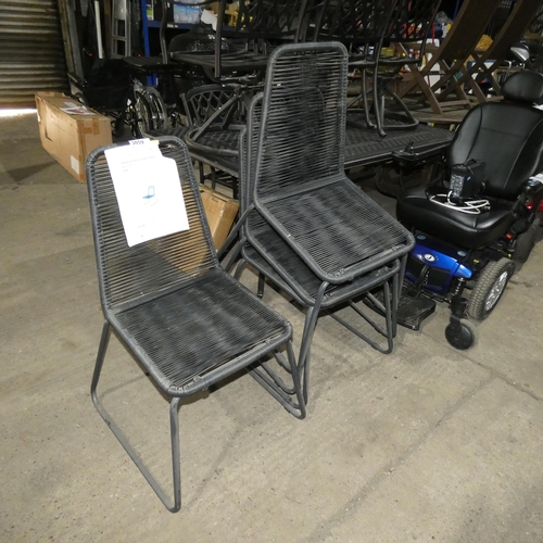 3059 - 4 x Menos stacking garden chairs