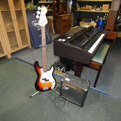 3305 - An electric bass guitar with a Marshall park amp tested working 240v - trade