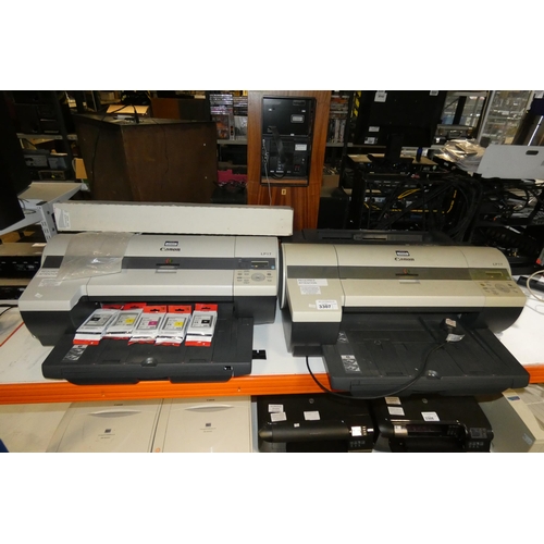 3307 - 2 x office wide format printers by Canon type Image Prograf - LP17 with a roll of paper and ink cart... 