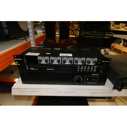 3318 - A rack mount slave amplifier type RS120, a 5 zone mixer type Z5M and a multimedia player type AD400 ... 