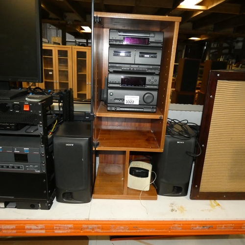 3322 - A Sony stereo system type MHC-2800, speakers and alarm clock - trade. Tested Working