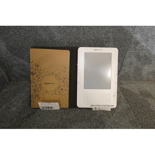 3389 - A 4th generation Amazon Kindle, reset to factory settings, no charger, comes with a case and instruc... 