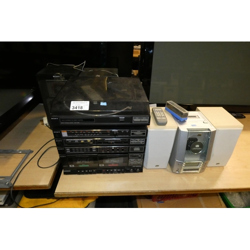 3418 - 2 x stereo systems, 1x Sony & 1x JVC - sony is damaged - trade