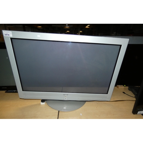 3419 - A 42 inch flat panel TV by Sony type Ke-42ts2e. No remote control - trade