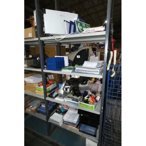 3455 - A quantity of various office related items, including envelopes, pens, staples etc. Contents of 4 sh... 