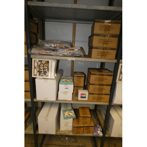 3489 - A quantity of various unused gift items including party boxes, rubber ducks, balloon kits, super her... 