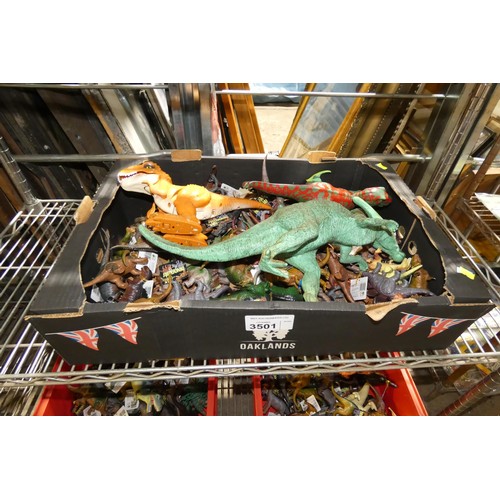 3501 - A box containing a large quantity of dinosaur figures