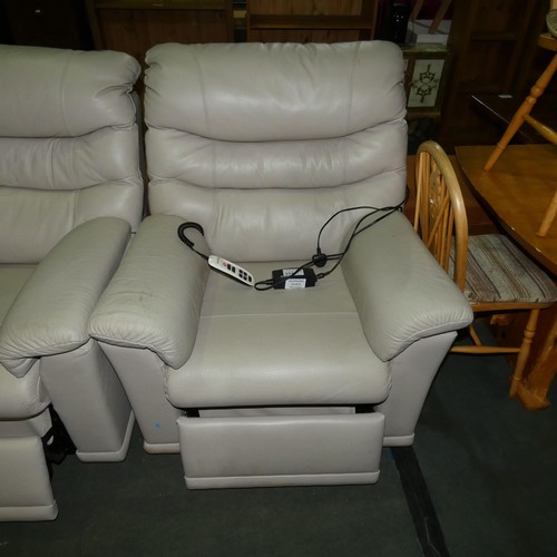 3147 - A G-Plan electric reclining armchair supplied with a 240v mains power supply and a wired remote cont... 