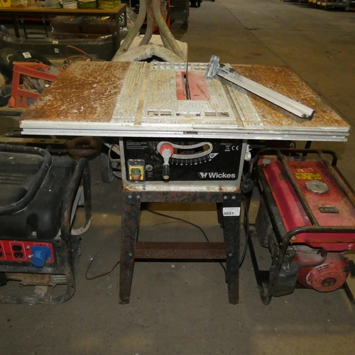 5051 - A Wickes circular saw with stand 240v