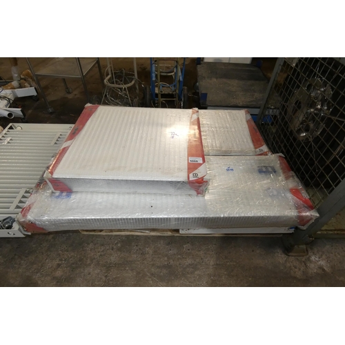 5068 - 1 pallet containing 5 x various unused radiators. Please note that one is slightly damaged