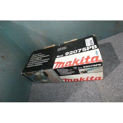 5114 - A Makita 180mm (7 inch) sander / polisher type 9207SPB, 110v