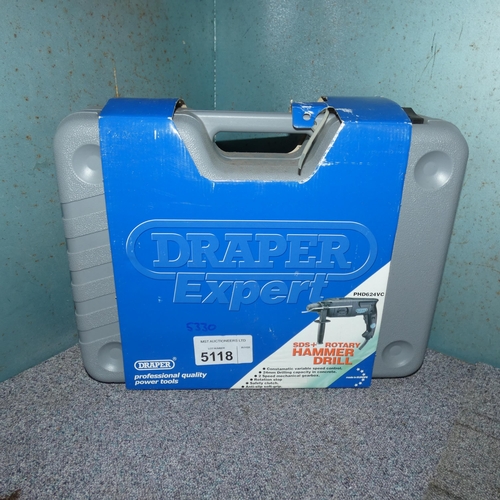 5118 - A Draper Expert SDS+ rotary hammer drill type PHD624VC, 110v