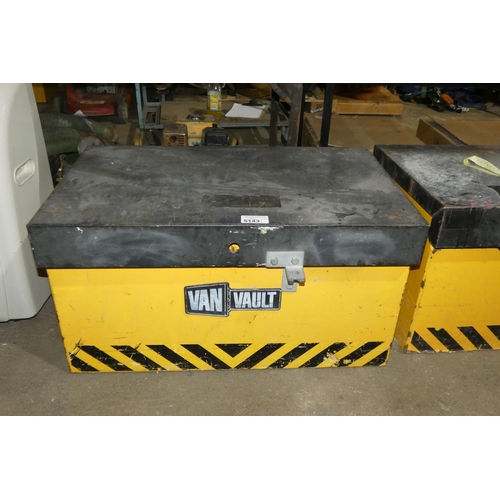 5143 - A Van Vault tool storage box with lift up hinged top approx 92 x 55 x 49cm high - Has hasp / staple ... 