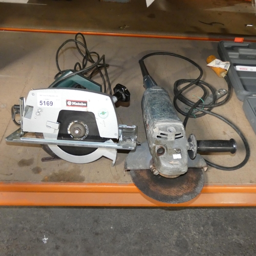 5169 - A Metabo circular saw 240v and a Bosch GWS23 angle grinder 110v