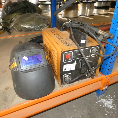 5190 - A Maypole welder type Easyweld 100, 240v and a Speedglas APC welding mssk