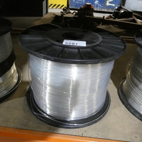 5287 - 1 reel containing plastic strimmer line - There is a lot of strimmer line on this reel but exact len... 