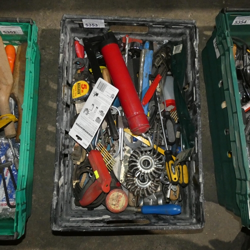 5353 - A quantity of various hand tools. Not practical to list in detail so please view or see photographs.... 