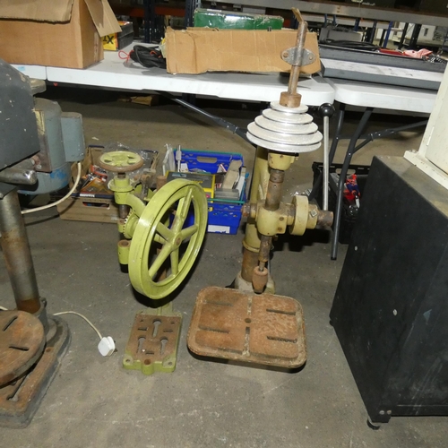 5368 - A vintage belt driven bench top pillar drill by Superior and 1 other vintage belt driven bench top p... 