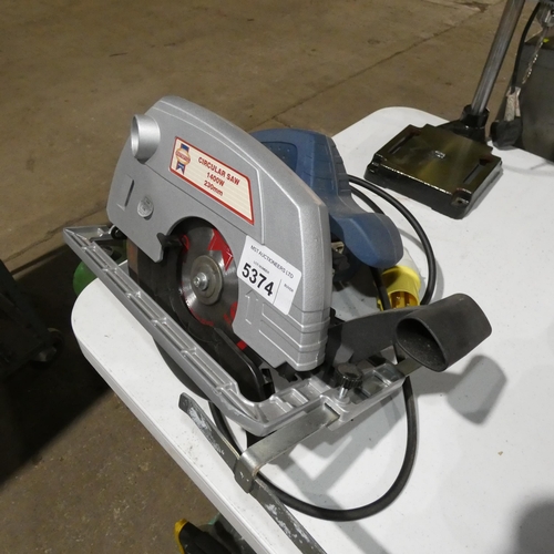 5374 - A Faithfull circular saw 1400w, 230mm, 110v