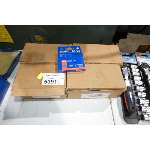 5391 - 4 boxes containing a large quantity of Rapid Workline staples