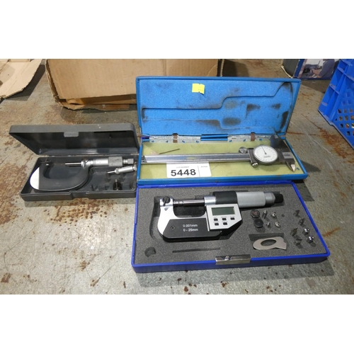 5448 - 2 x micrometers and 1 x vernier gauge