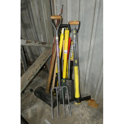 5473 - A quantity of various long handled garden and other hand tools. Not practical to list in detail so p... 